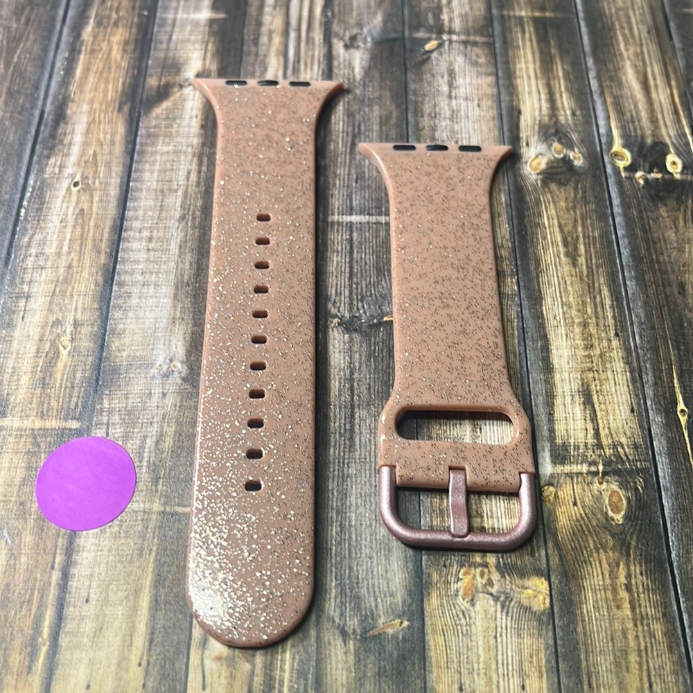 Rose Gold Speckled Silicone Apple Watch Band - Womens Accessories